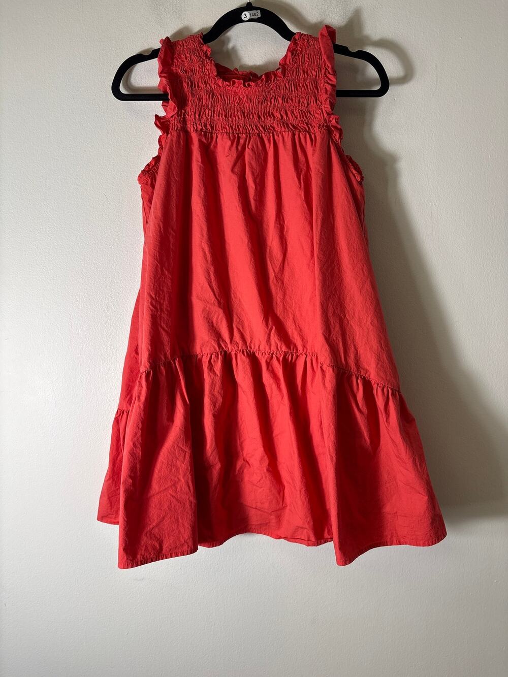 &Merci Orange Sleeveless Cotton Smocked Knee Length Dress Sz M